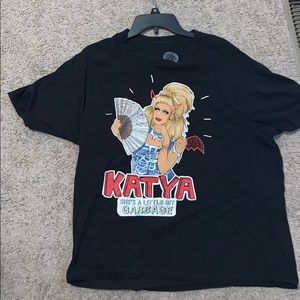 katya zamo “shes a little bit garbage” t-shirt